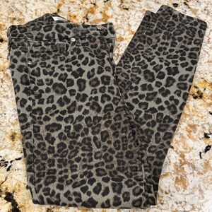 Good American Good Waist Crop Leopard Print Jeans